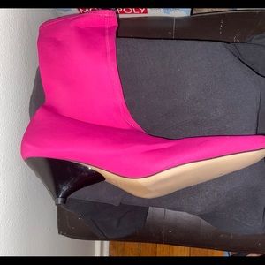 Pink Stretch Fabric Bootie